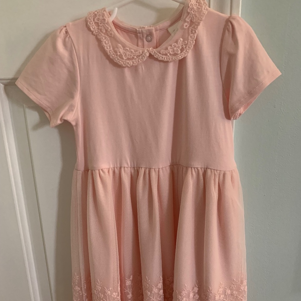 Girls Peter Pan Collar Lace Easter Dress Size 3-4
